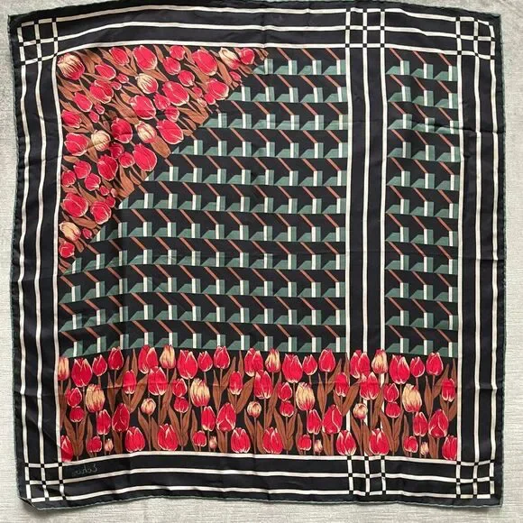 ECHO Vintage Tulip Scarf - 100% Silk - Picture 6 of 7